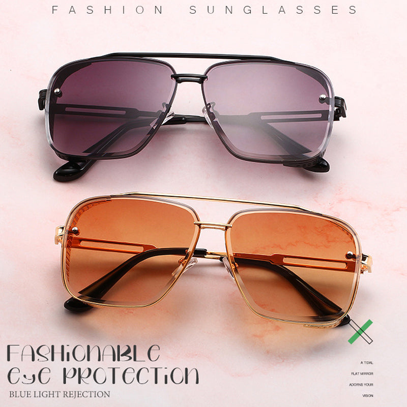 🕶️🔥 50 % DE RÉDUCTION – Lunettes de soleil homme rétro à double pont et monture en métal | Style aviateur classique, alliage résistant, protection UV400, look intemporel ✨