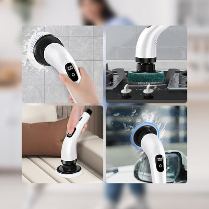 💪🧽 Moitié prix ! Kit de brosses de nettoyage électriques 8 en 1 – 8 têtes de brosse interchangeables, moteur à couple élevé, 2 vitesses, nettoyage en profondeur de la salle de bain et de la cuisine 🚿🍳