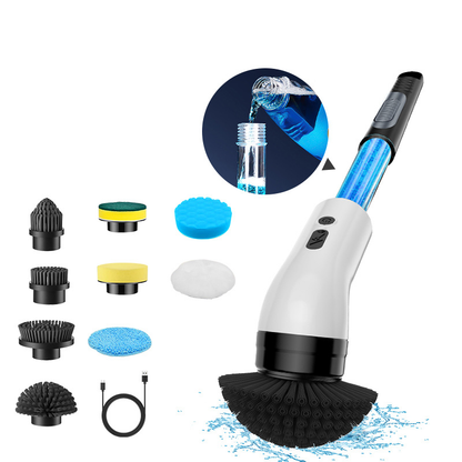 💪🧽 Moitié prix ! Kit de brosses de nettoyage électriques 8 en 1 – 8 têtes de brosse interchangeables, moteur à couple élevé, 2 vitesses, nettoyage en profondeur de la salle de bain et de la cuisine 🚿🍳