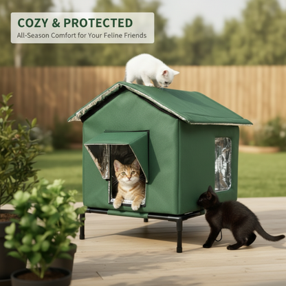 🐱 Elevated Outdoor Cat House | M/L Shelter