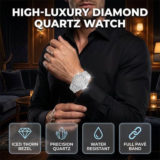 High-Luxury Diamond Quartz Watch