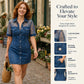 📢📢40% OFF !! & Free Shipping⏰Women's Fashion Sheer Lace Denim Mini Dress