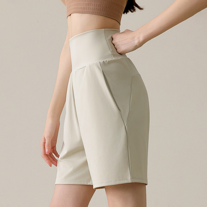 🏃‍♀️ LIMITED-TIME 50% OFF! ✨ Women's High Waist Running Shorts – Tummy Control, A-Line, Side Pockets 🌿