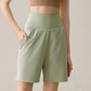 🏃‍♀️ LIMITED-TIME 50% OFF! ✨ Women's High Waist Running Shorts – Tummy Control, A-Line, Side Pockets 🌿