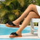 Elegant Retro Bow Flat Sandals