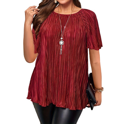 Flattering Pleated Plus Blouse