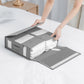 🛏️ 50% OFF! ✨ Foldable Bed Sheet Set Organizer – Holds Queen/King Sheets, Duvet Cover & 2 Pillowcases – See-Through Window, Sturdy Zipper & Space-Saving Foldable Design 🧺