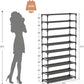 🏠✨50% OFF! 👠🗄️ 10-Tier Vertical Shoe Rack Organizer – Space-Saving Design, Large Capacity & Bonus Side Hooks. Over 14,291 Tidy Homes and Counting!✨