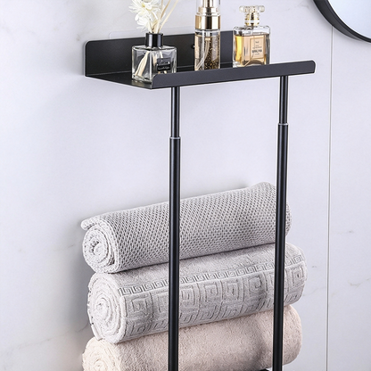 🛁 LIMITED TIME 50% OFF! 🧺 Retractable Bathroom Towel Rack – 38-75cm Adjustable, Stainless Steel, Double Towel Rail – Drill-Free Wall Mount ✨