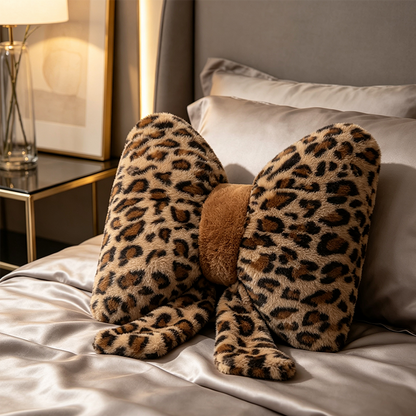 📢📢50% OFF !! ⏰Leopard Print Bowknot Throw Pillow