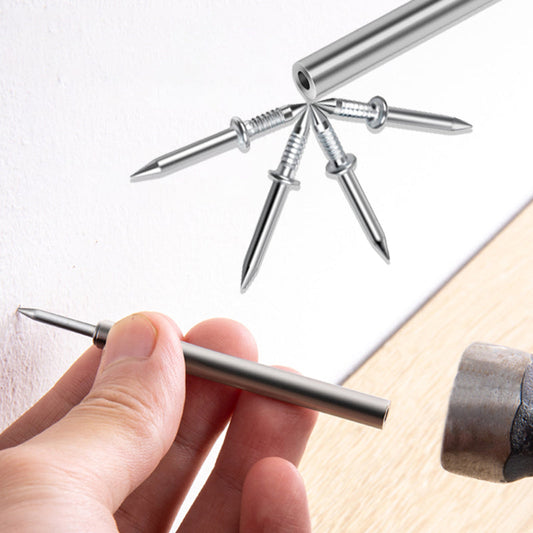 🥾Hardware Carbon Steel Nails – Diamond Head, Strong Penetration – Electroplated, Rust-Resistant – 50PCS with Tools – Easy Install! 🛡️💨