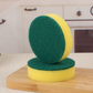 Double-Sided Round Sponge Scrubber for Kitchen