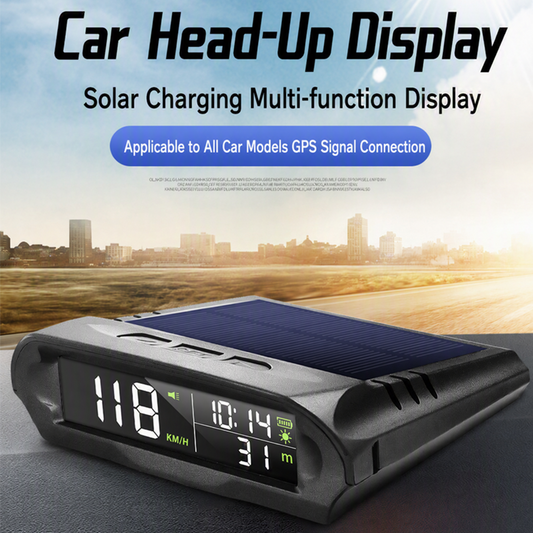 ⏳🔥LIMITED-TIME 50% OFF! ⏰🚗 Solar GPS Head‑Up Display‑Auto Brightness Speed Warning HUD ☀️