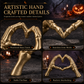 💀 Halloween Resin Skeleton Figurine – Heart Hand Gesture & Gothic Decor 🖤✨