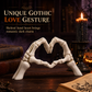 💀 Halloween Resin Skeleton Figurine – Heart Hand Gesture & Gothic Decor 🖤✨