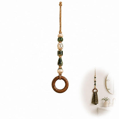 🏠 LIMITED-TIME 50% OFF! 🪵 Decorative Beaded Towel Hanger with Wooden Ring – Boho, Handcrafted, Multi-scene ✨