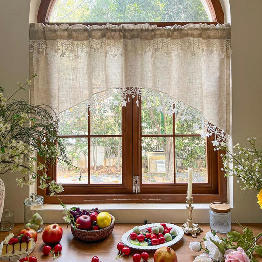 📢📢50% OFF !! ⏰Versatile Country Style Curtain with Star Lace Trim