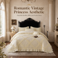 🛏️French Princess Style Washed Cotton Bedding Set Simple and Fresh 4-Piece Duvet Cover and Sheet Set for All Seasons