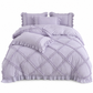 🛏️French Princess Style Washed Cotton Bedding Set Simple and Fresh 4-Piece Duvet Cover and Sheet Set for All Seasons