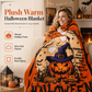 🎃Retro Halloween Skull Print Flannel Throw Blanket Cozy Warm Blanket for Home and Nap