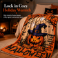 🎃Retro Halloween Skull Print Flannel Throw Blanket Cozy Warm Blanket for Home and Nap