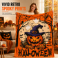 🎃Retro Halloween Skull Print Flannel Throw Blanket Cozy Warm Blanket for Home and Nap