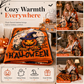 🎃Retro Halloween Skull Print Flannel Throw Blanket Cozy Warm Blanket for Home and Nap