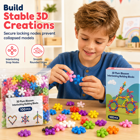 ❄️ LIMITED-TIME 50% OFF! 🧩 Kids 3D Interlocking Snowflake Building Blocks – Stable Build, Burr-free, Colorful ✨