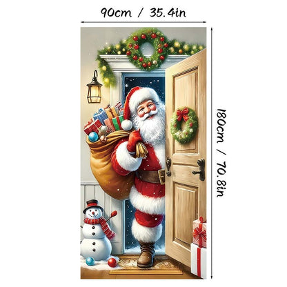 🎄 LIMITED-TIME 50% OFF! 🎅 Christmas Door Cover For Instant Holiday Decor – Fade Resistant, Multi-Scene, Vivid Prints ✨
