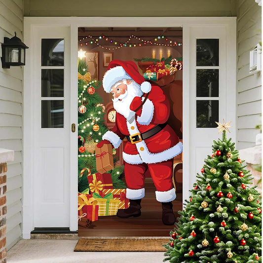 🎄 LIMITED-TIME 50% OFF! 🎅 Christmas Door Cover For Instant Holiday Decor – Fade Resistant, Multi-Scene, Vivid Prints ✨