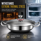 Thickened Stainless Steel Nonstick Stir Fry Pan with Lid Flat Bottom Cooking Wok with Dual Handles