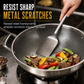 Thickened Stainless Steel Nonstick Stir Fry Pan with Lid Flat Bottom Cooking Wok with Dual Handles