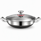 Thickened Stainless Steel Nonstick Stir Fry Pan with Lid Flat Bottom Cooking Wok with Dual Handles