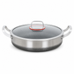 Thickened Stainless Steel Nonstick Stir Fry Pan with Lid Flat Bottom Cooking Wok with Dual Handles