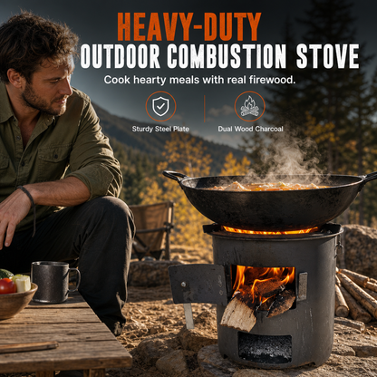 🔥 50% OFF!🍳 Portable Multi-Functional Camping Stove – Efficient Heat & Cooking System, Durable Metal Design, Easy Carry for Outdoor Adventures 🏕️💪