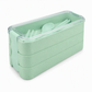 ⭐50% Off！🍱3-Layer Bento Lunch Box with Cutlery Set💚