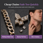 ⏳Time-Limited Special⏰Hip Hop Double Layer Baguette Rhinestone Cross Brass with Figaro Chain