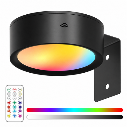 📢📢50% OFF !! ⏰LED Puck Lights with Remote Control Battery Operated RGB Color Changing Under Cabinet Lighting Push Tap Night Light for Kitchen Closet Bedroom