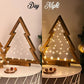 📢📢 50% OFF🎄2-Pack Wooden Christmas Trees with LED Lights – Rustic Holiday Table Decor