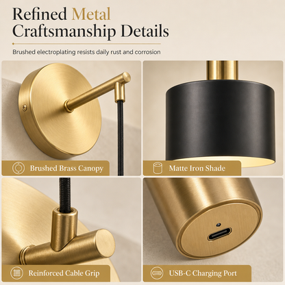 ✨50% OFF💡Battery Operated Wall Sconce Wall Mounted Dimmable Lamp with Remote Control